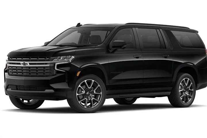 Black Chevrolet Suburban SUV, one of the operator's private-tour vehicles